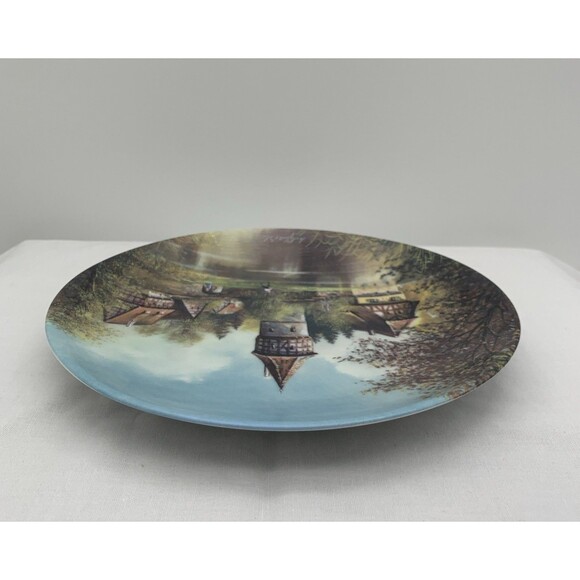 At The Water Tower Collector Plate COA and Box 1992 Helmut Glossl Artist Germany - Picture 9 of 14